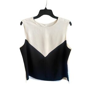 Alice Hope Chic Sleeveless Black and White Blouse. Size Large